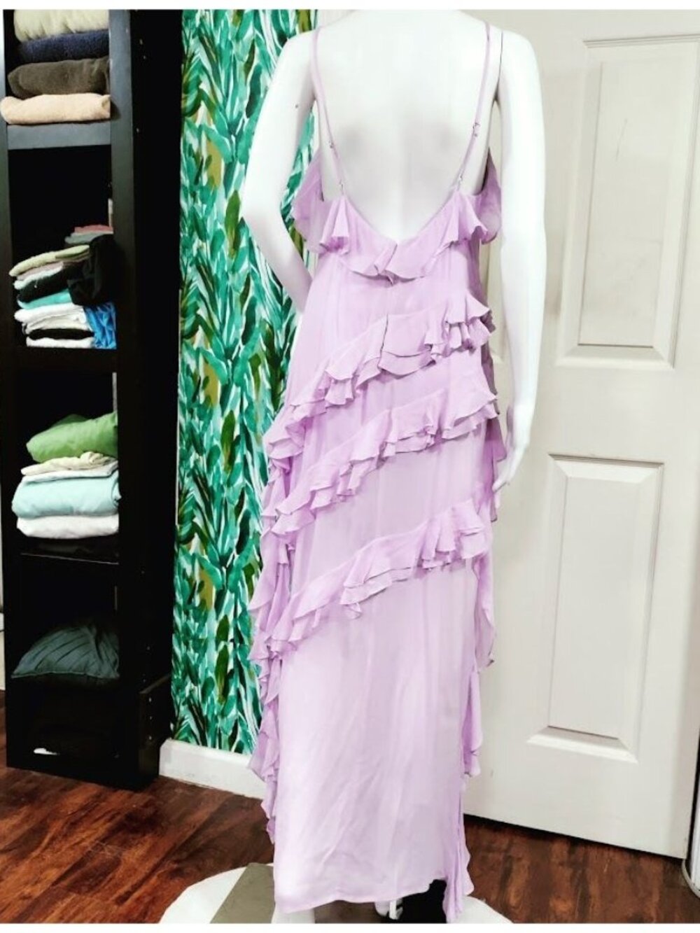 Miss Circle Theodora Ruffle Maxi Dress Sz Medium Tiered Festival boho Whimsy - Picture 3 of 16